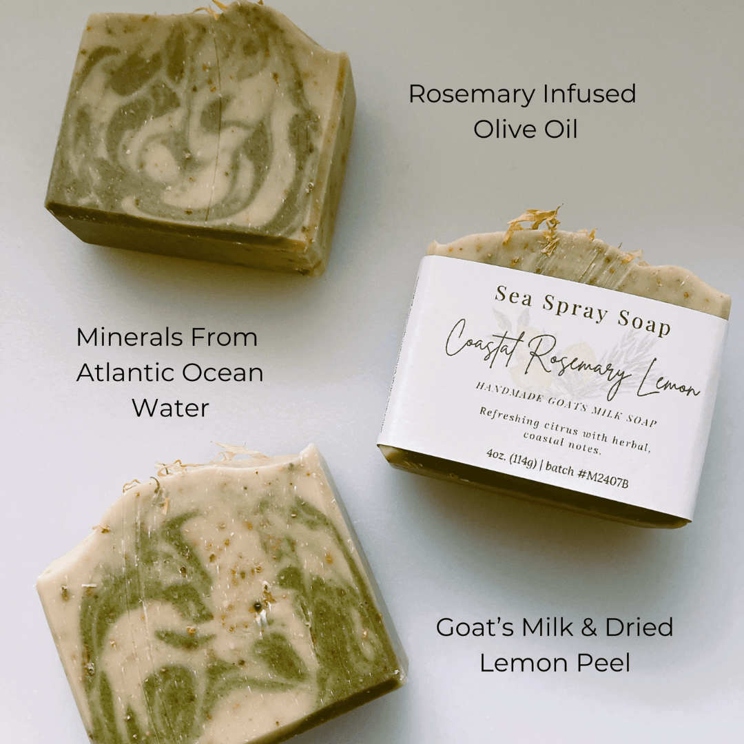 Coastal Rosemary Lemon Goat Milk Soap – A Refreshing Coastal Escape - Sea Spray Soap