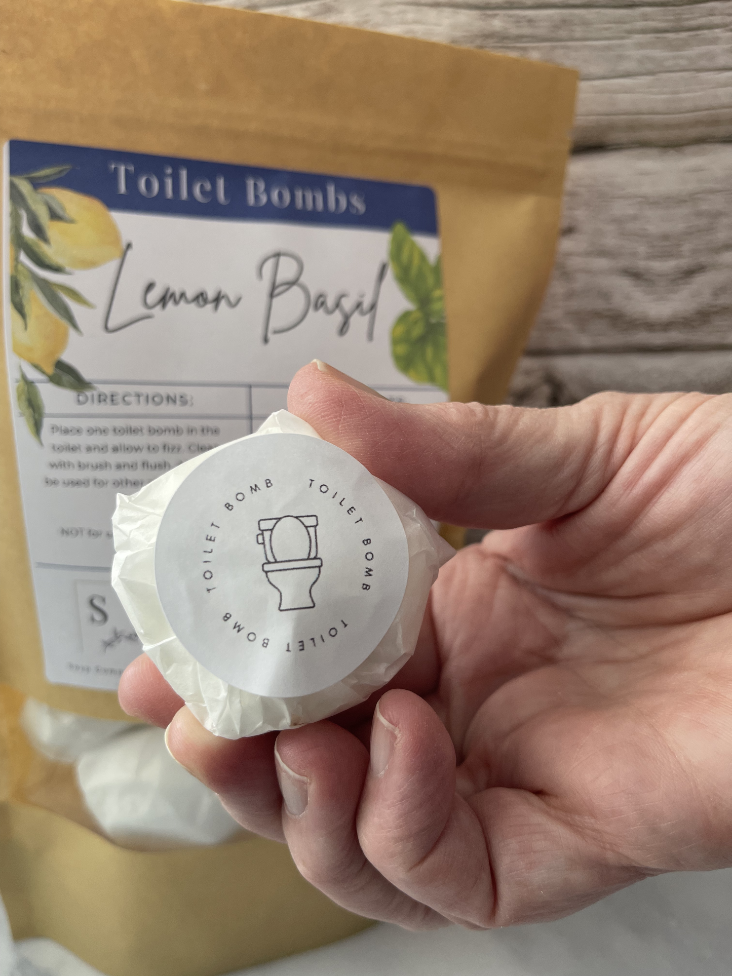 Lemon Basil Zero Plastic Toilet Bombs - Sea Spray Soap