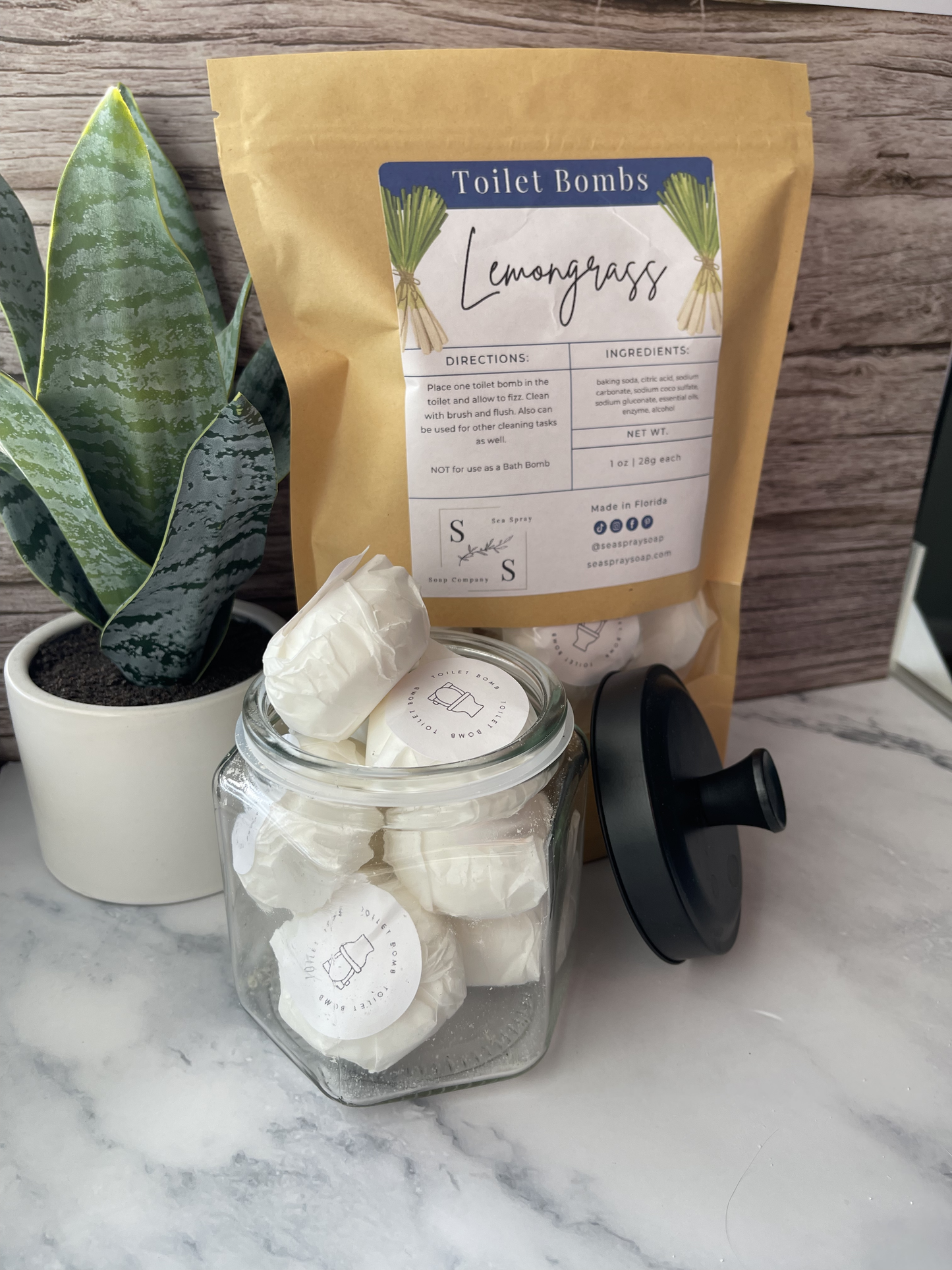 Lemongrass Toilet Bombs - Sea Spray Soap