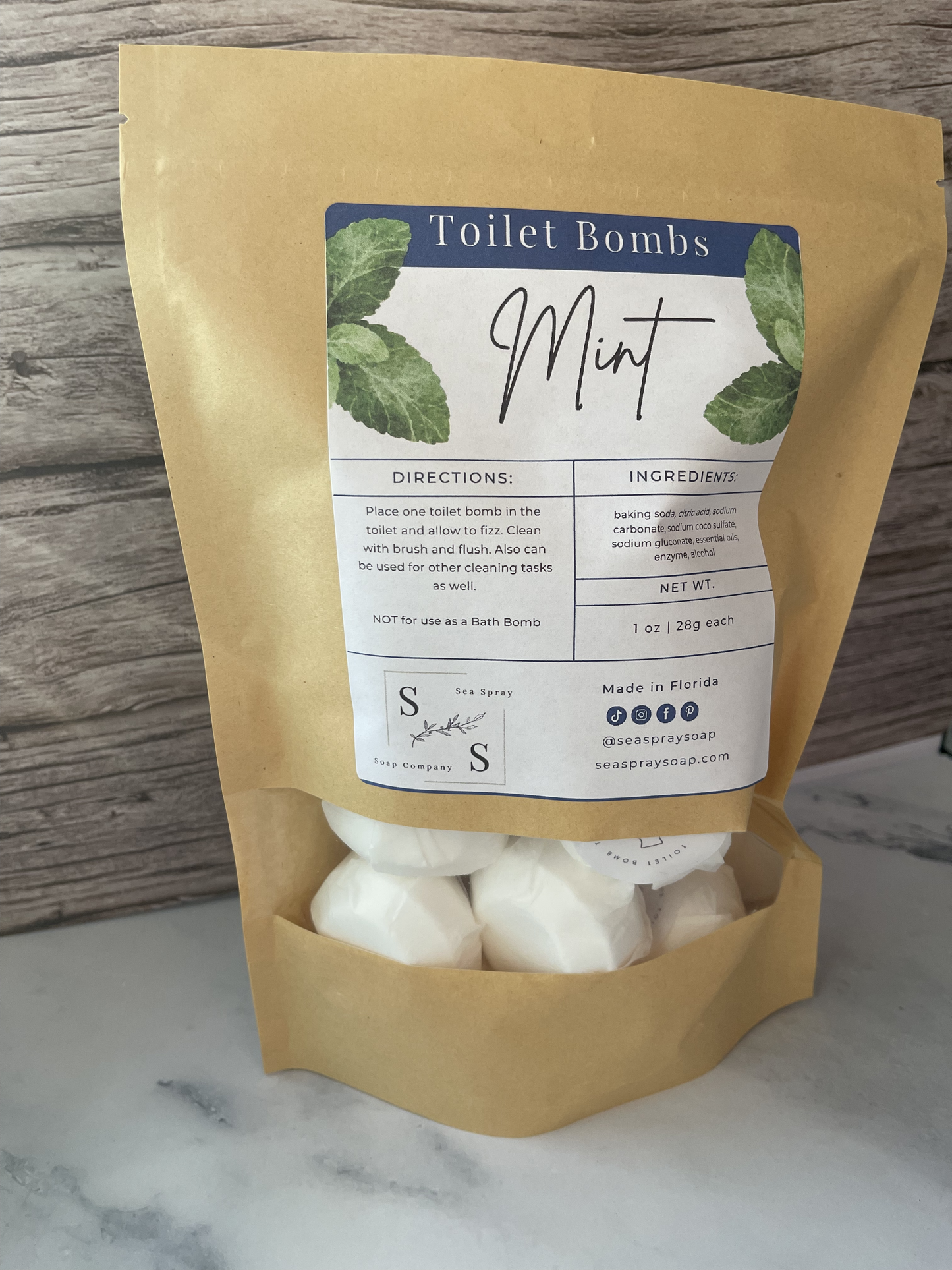 Mint Toilet Bombs - Sea Spray Soap