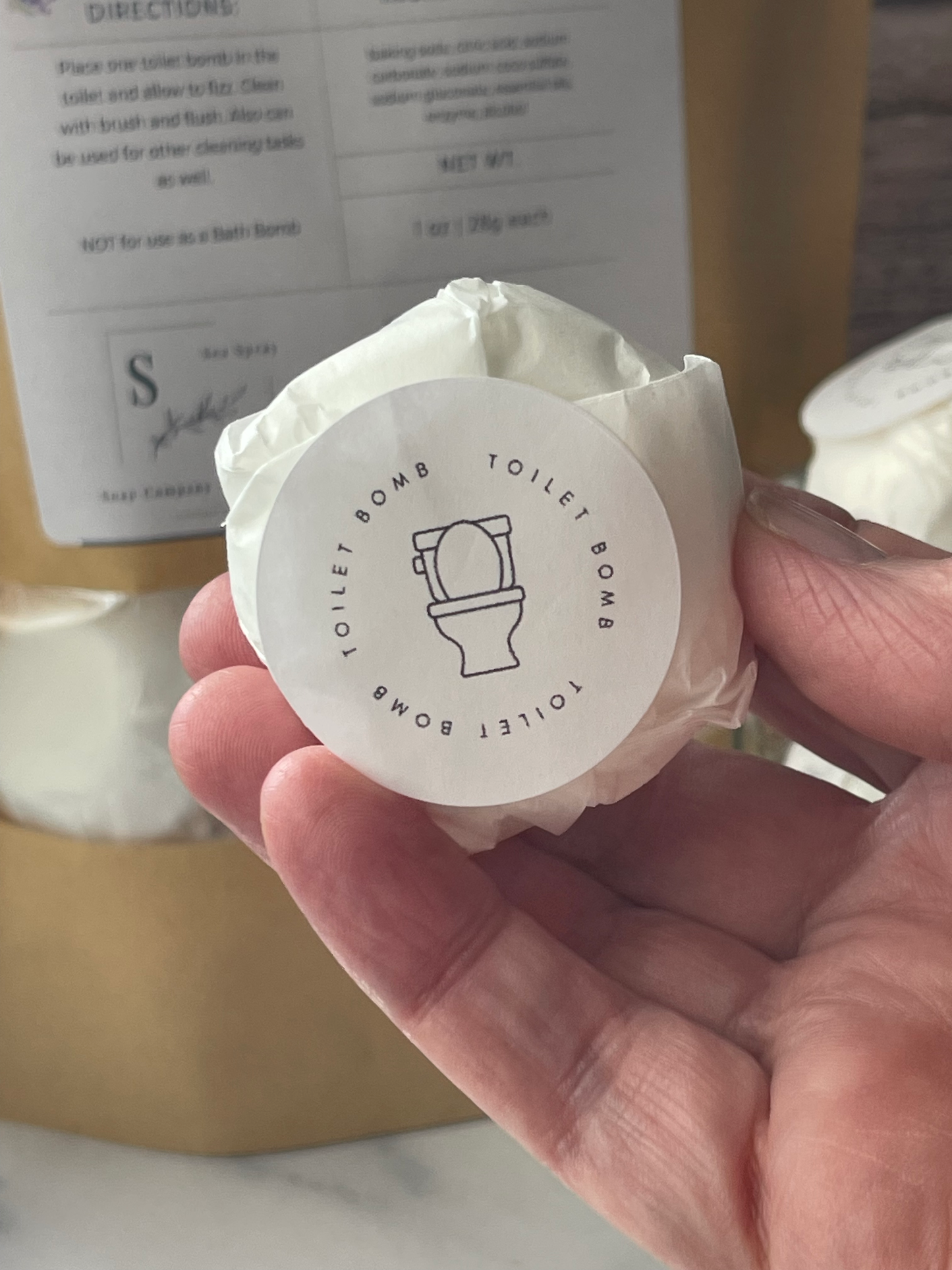 Paper Wrapped Toilet Bombs - Sea Spray Soap
