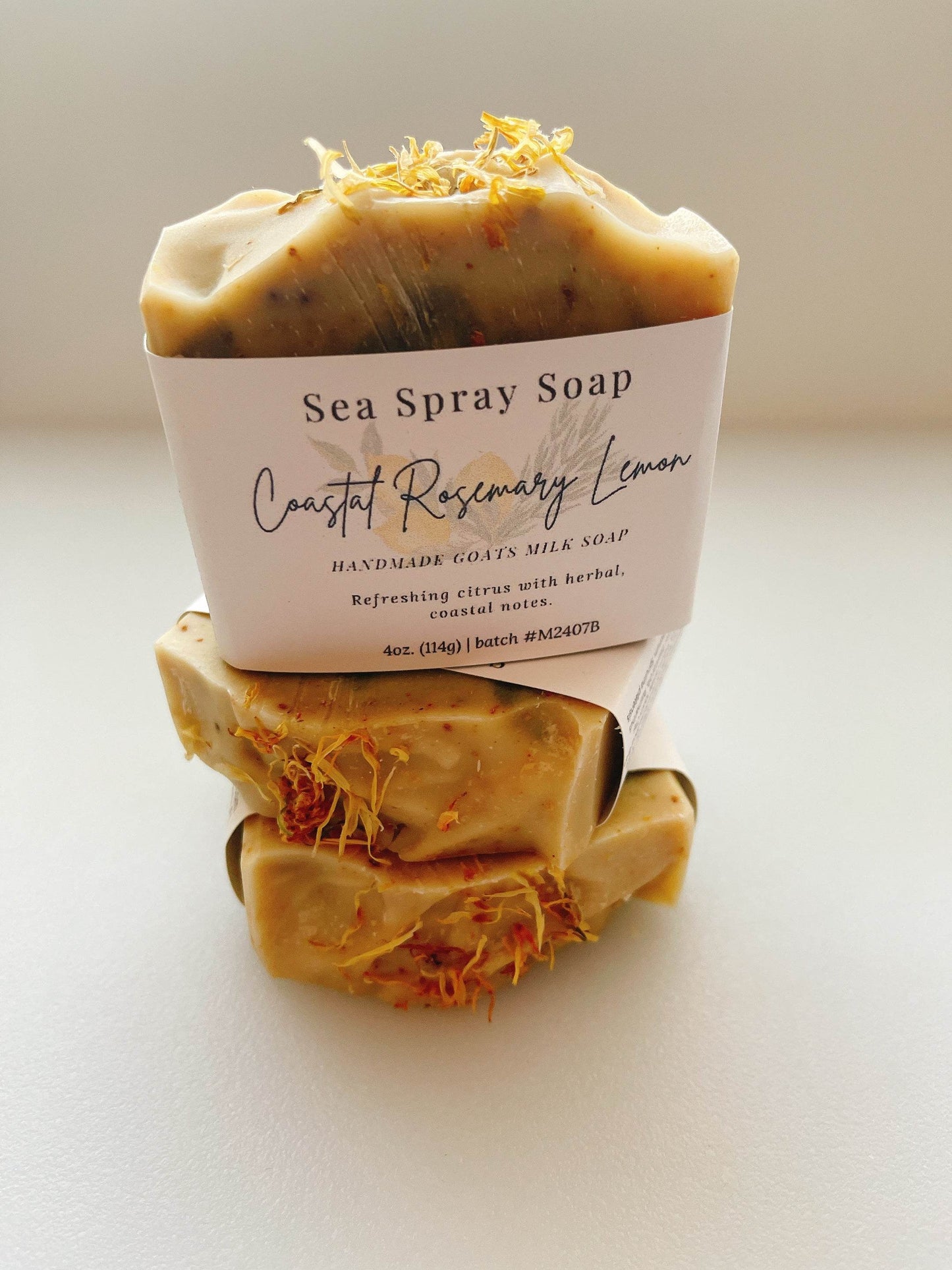 Coastal Rosemary Lemon Goat Milk Soap – A Refreshing Coastal Escape - Sea Spray Soap