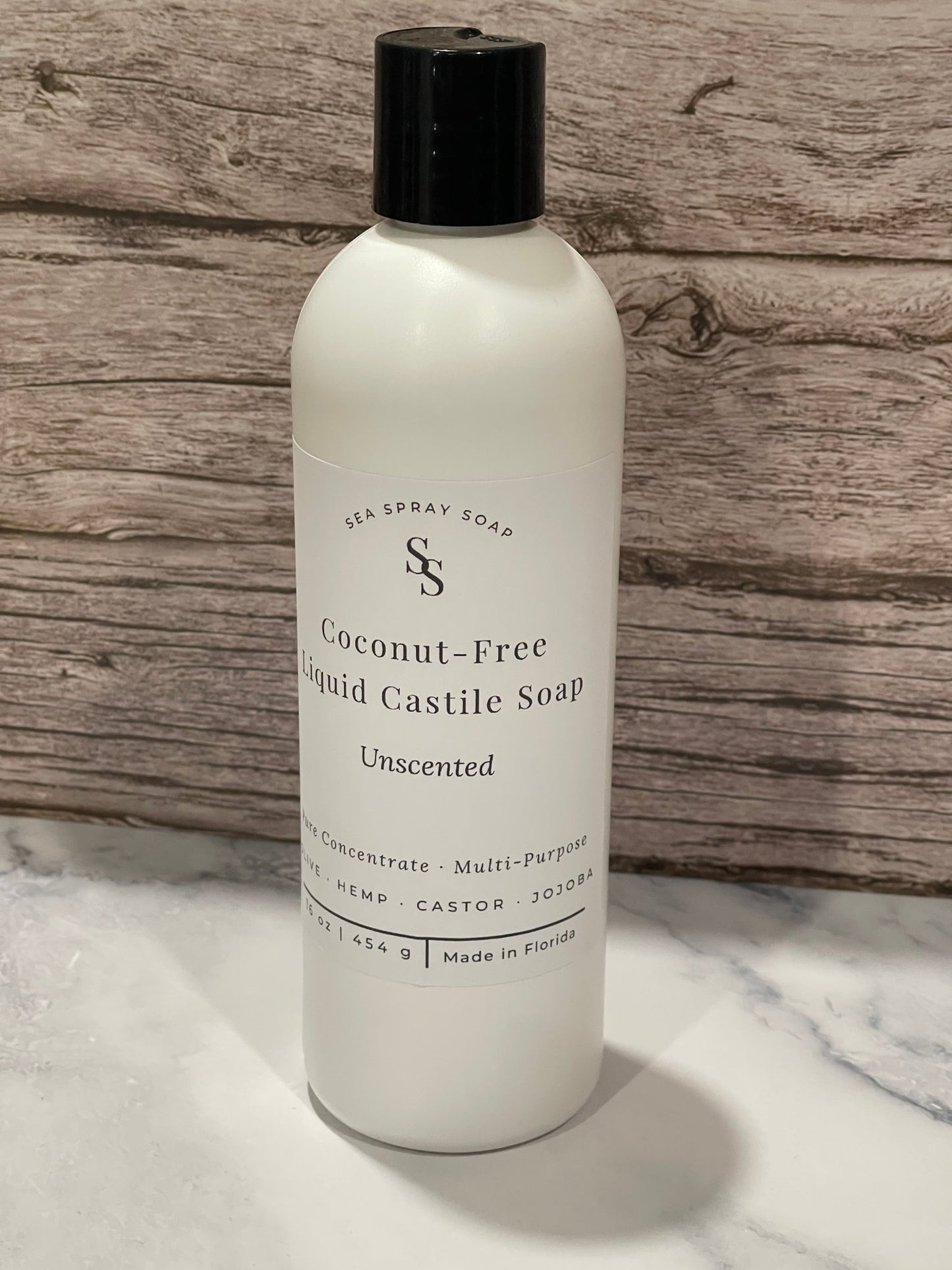 Coconut-Free Liquid Castile Soap - Palm-Free, Made for Sensitive Skin - Sea Spray Soap