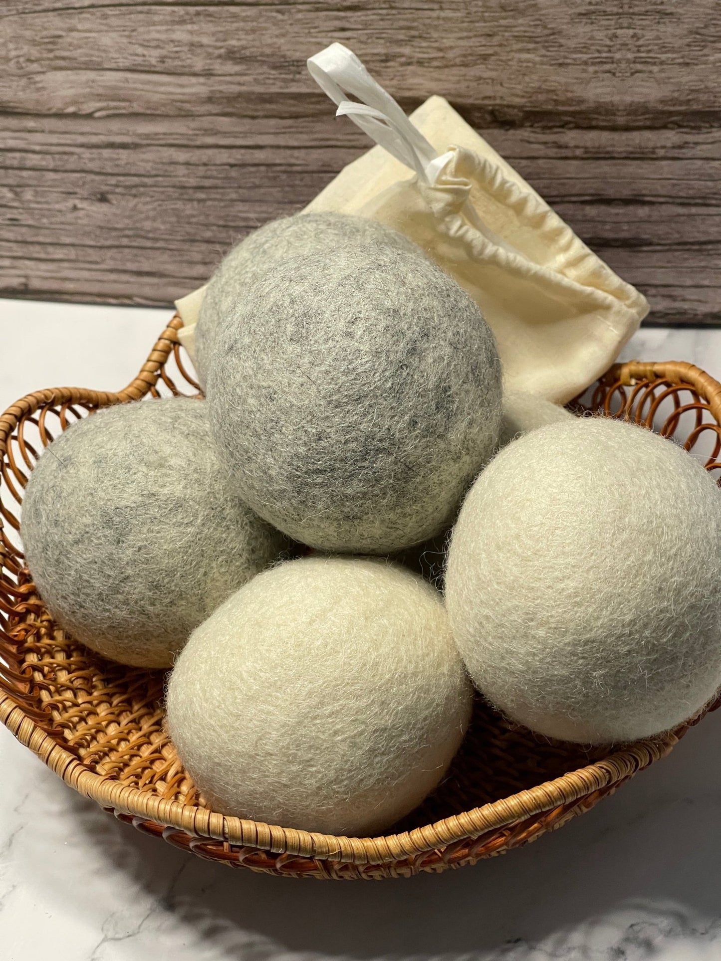 100% Natural Organic Wool Dryer Balls - Set of 3 or 6 - Sea Spray Soap
