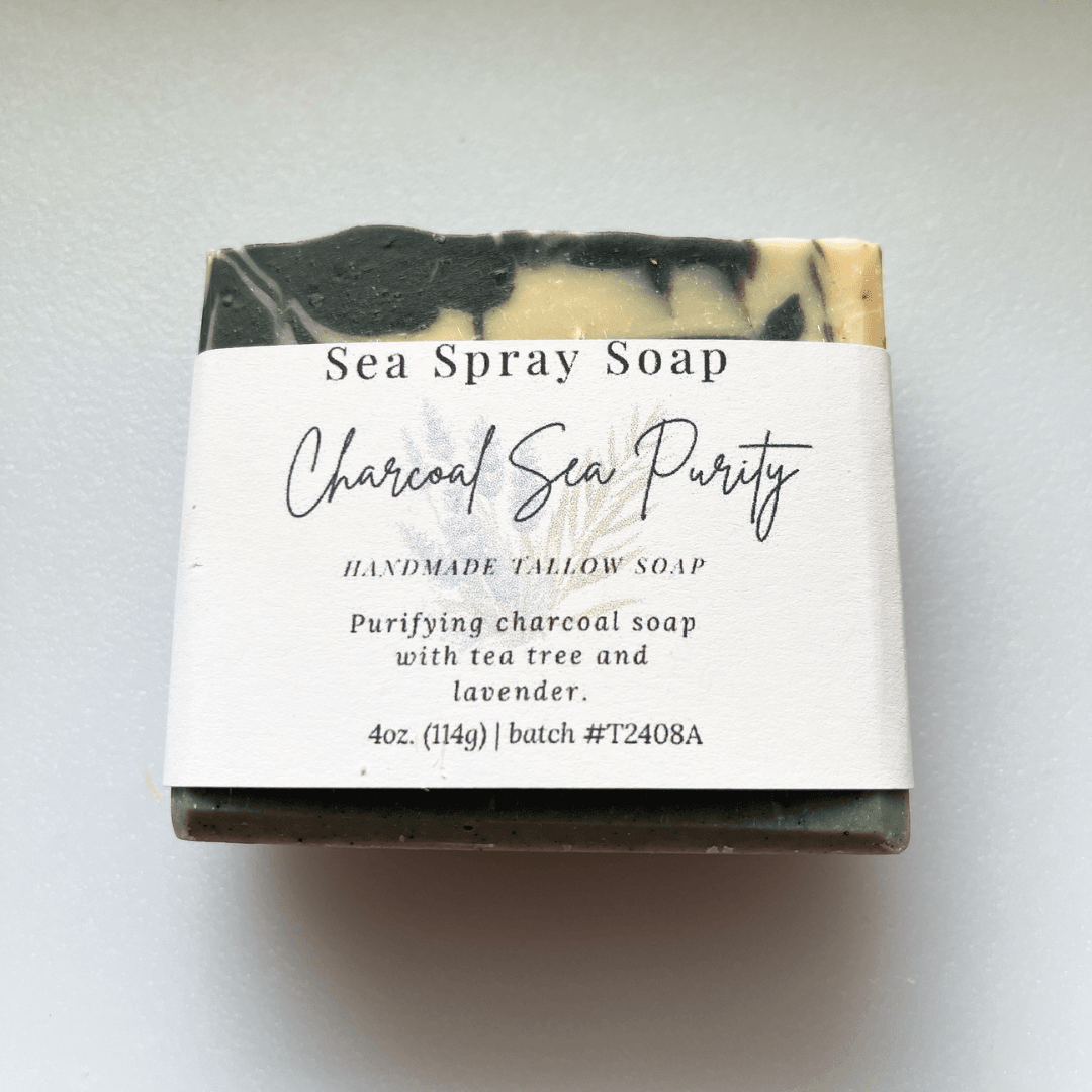 Charcoal Sea Purity Tallow & Coconut Milk Soap - Sea Spray Soap