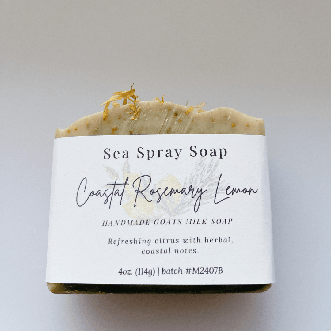 Coastal Rosemary Lemon Goat Milk Soap – A Refreshing Coastal Escape - Sea Spray Soap