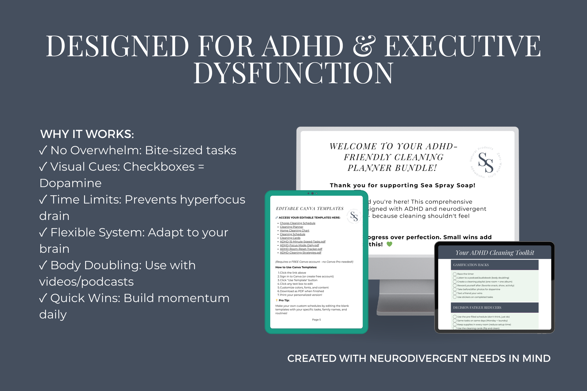 Why the ADHD cleaning planner works — dopamine-friendly flexible neurodivergent system
