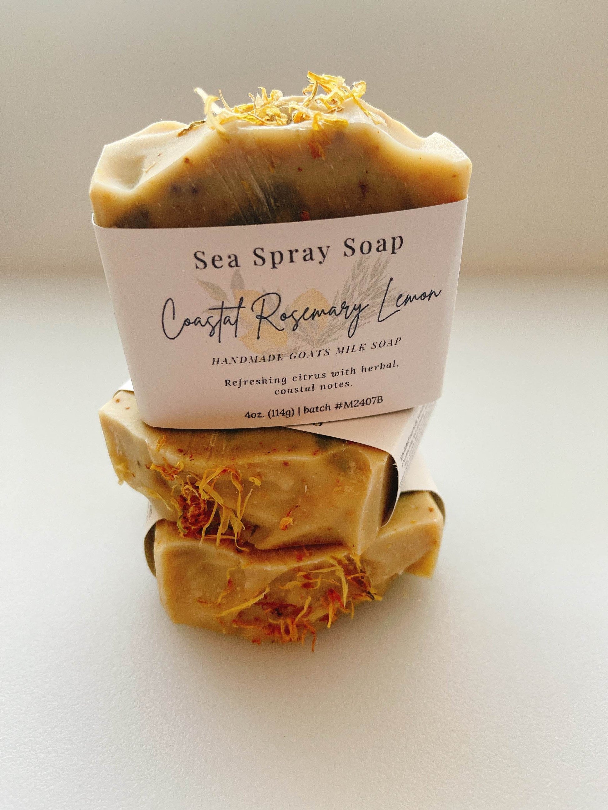 Coastal Rosemary Lemon Goat Milk Soap – A Refreshing Coastal Escape - Sea Spray Soap