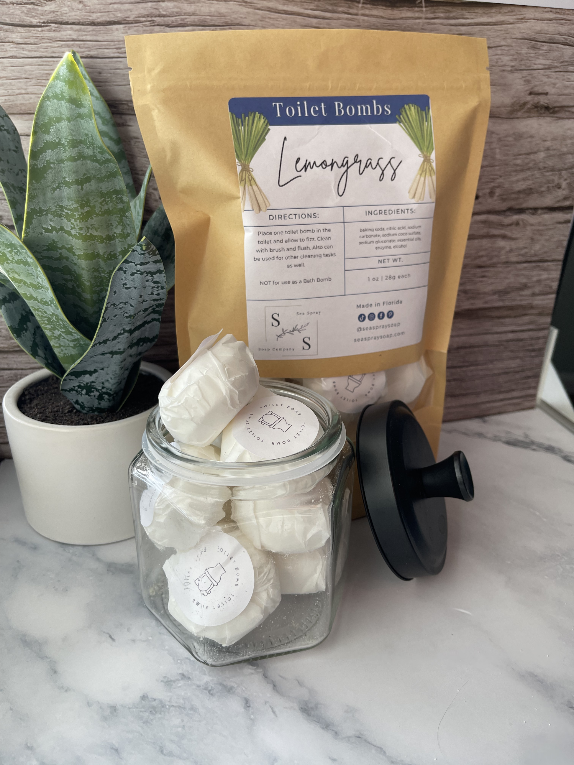 Lemongrass Toilet Bombs - Sea Spray Soap