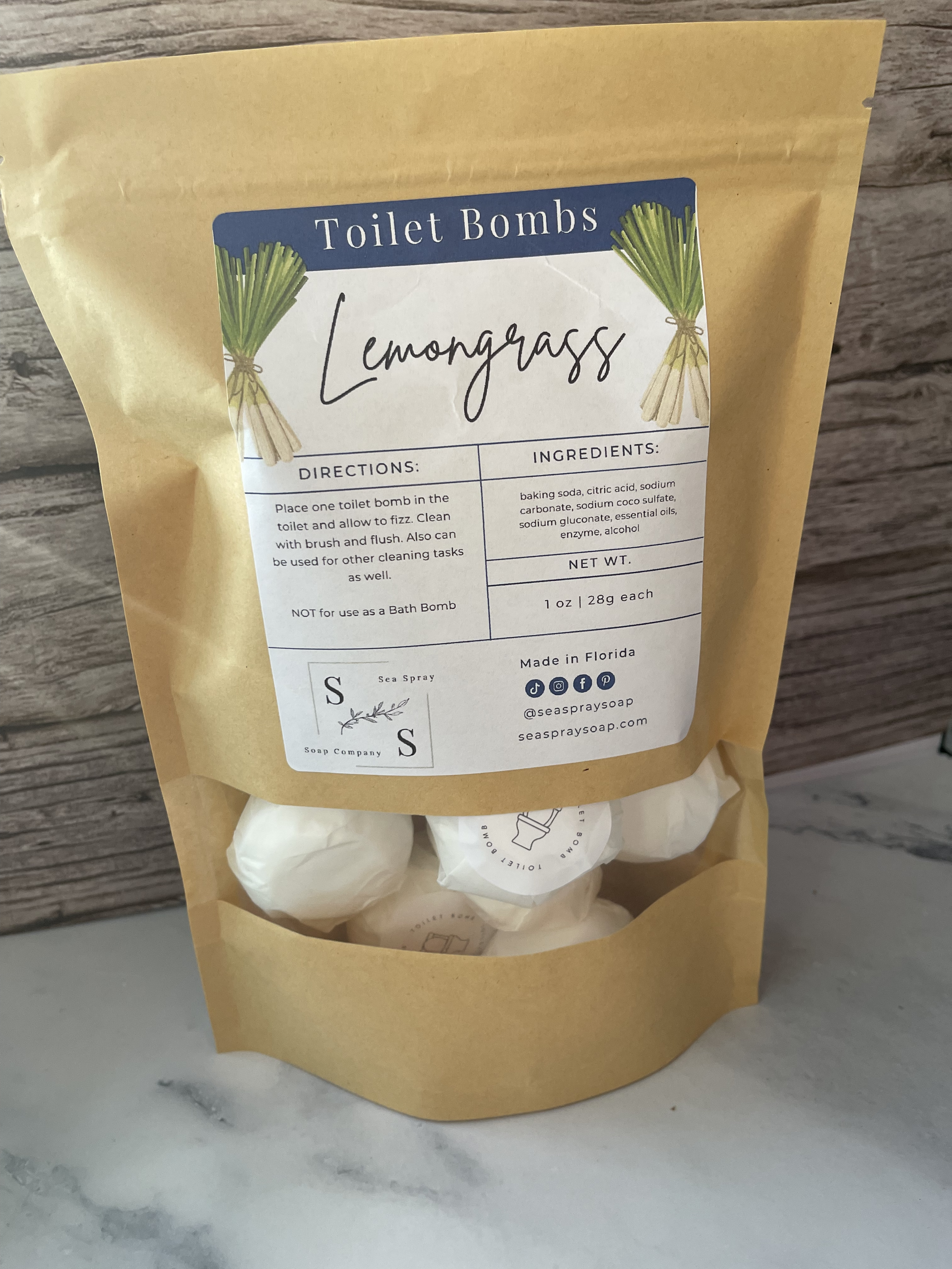 Lemongrass Toilet Bombs - Sea Spray Soap