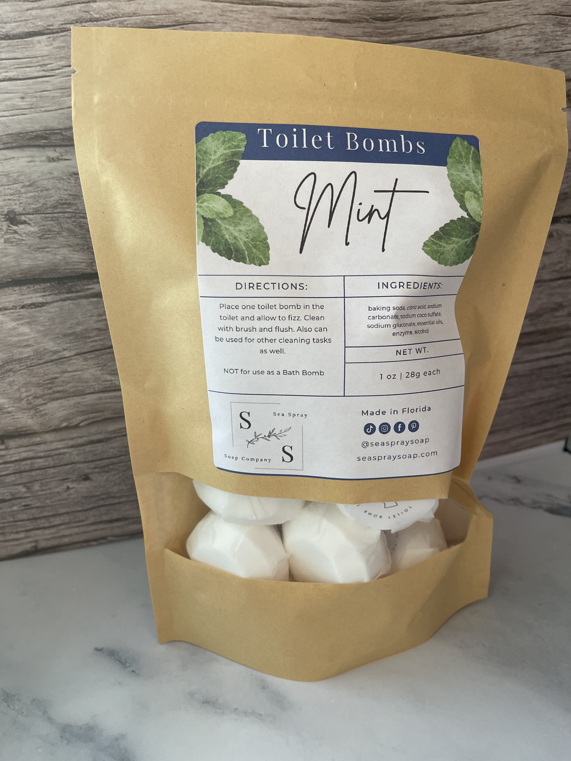 Mint Toilet Bombs - Sea Spray Soap