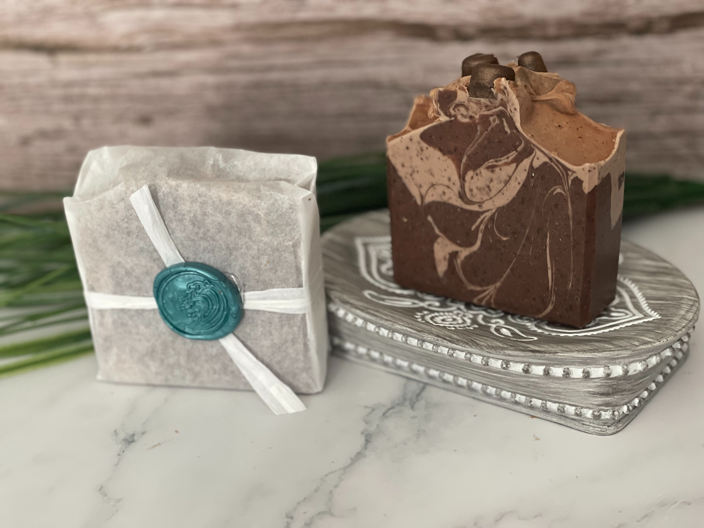 Seaside Roast Handmade soap with a beautifully wrapped bar 