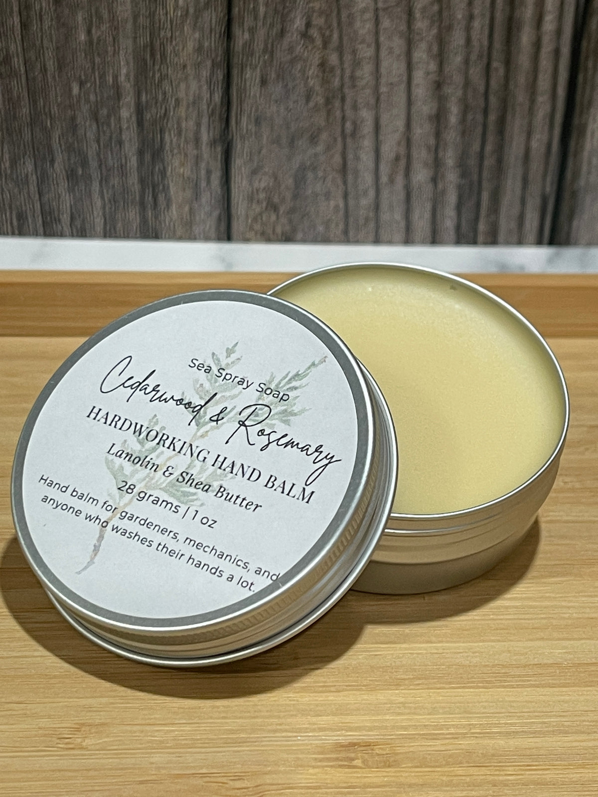 2 oz tin with hardworking hand balm in unscented 
