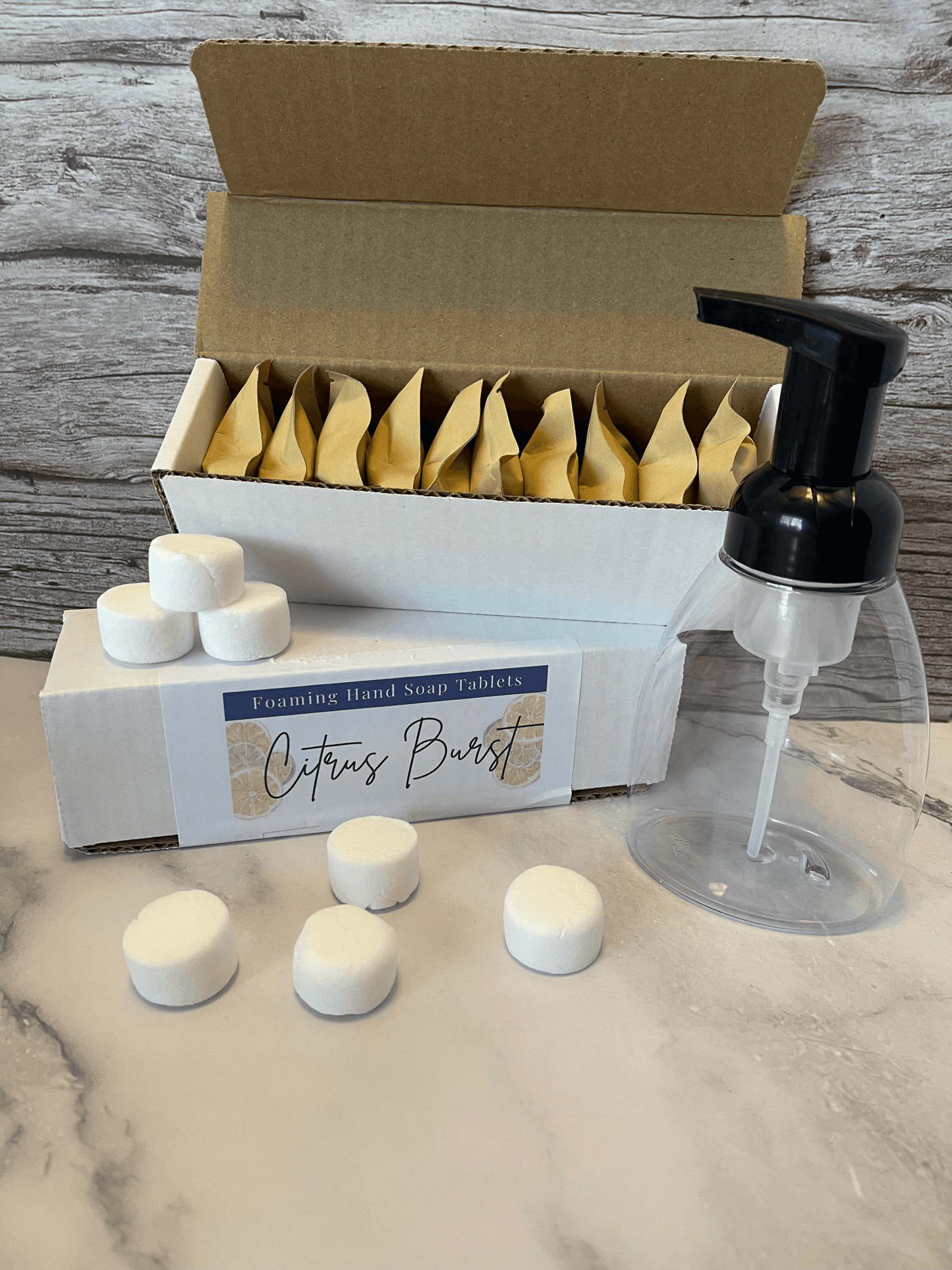 Citrus Burst Foaming Hand Soap Tablet Starter Set - Sea Spray Soap