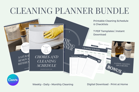 Cleaning Planner Bundle | Printable PDF & Canva Template - Sea Spray Soap