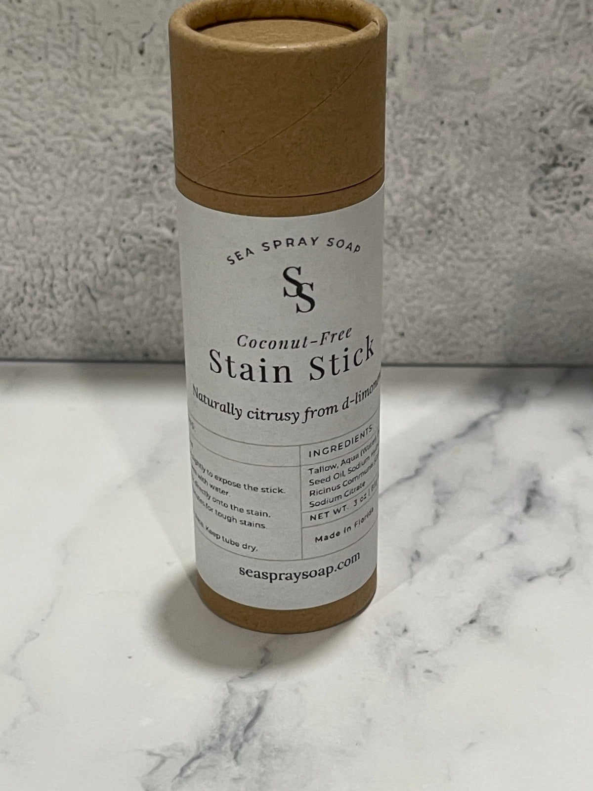 Coconut-Free Citrus Stain Stick - Sea Spray Soap