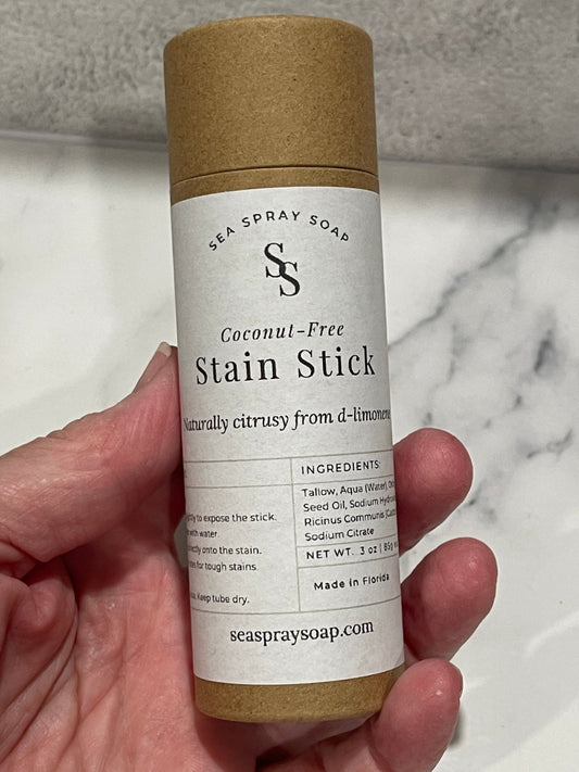 Coconut-Free Citrus Stain Stick - Sea Spray Soap