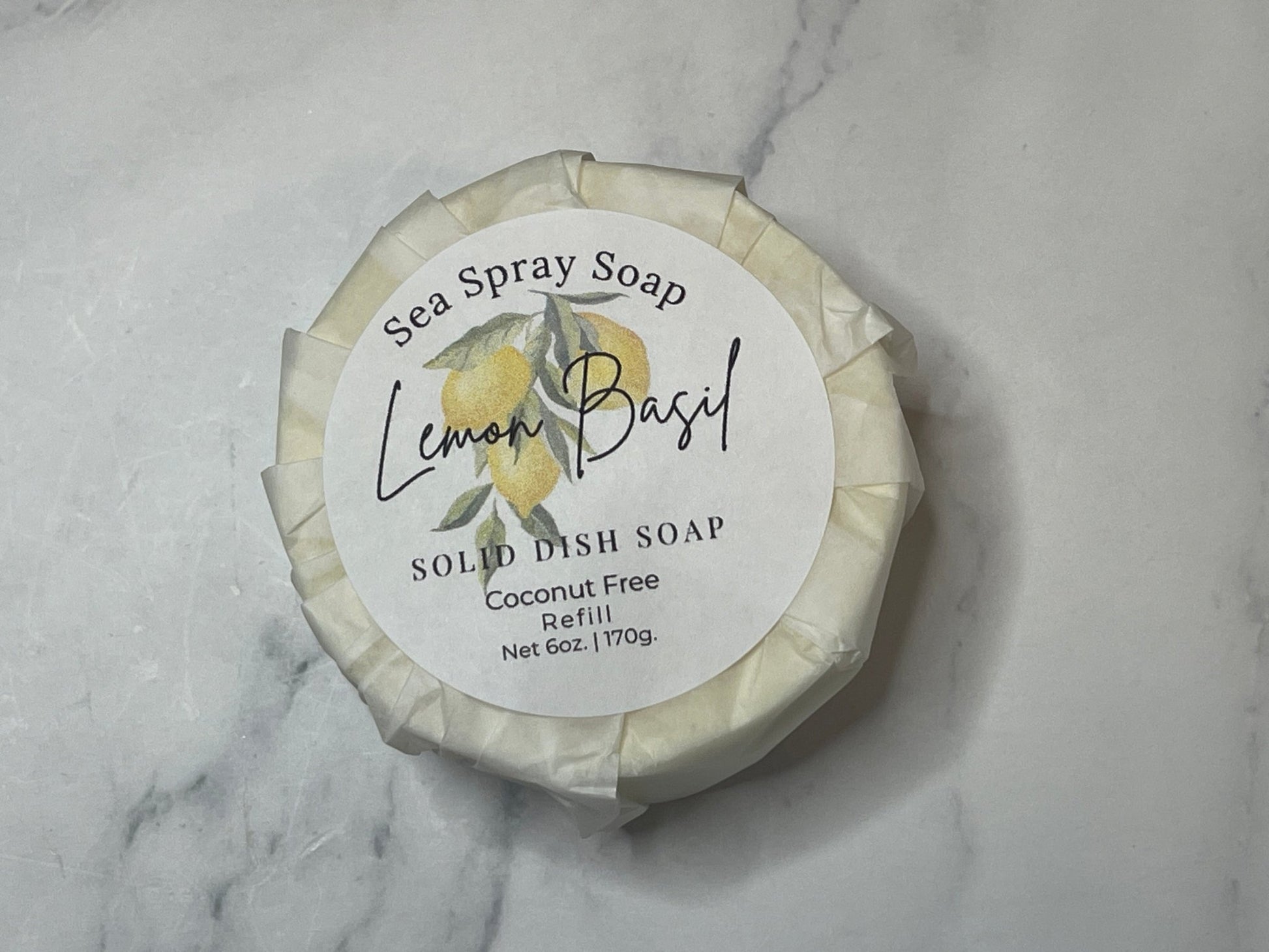 Coconut - Free Solid Dish Soap Bar Refill - 6 oz - Sea Spray Soap