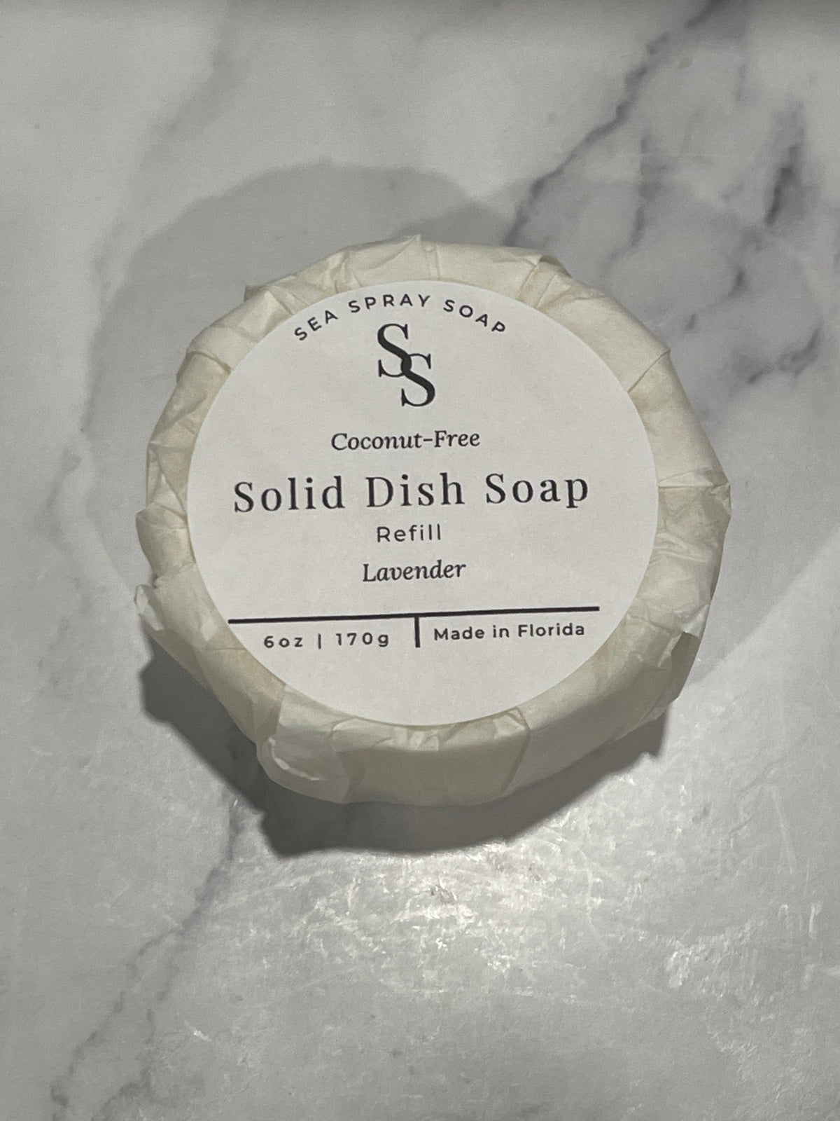 Coconut-Free Solid Dish Soap Bar Refill - 6 oz - Sea Spray Soap