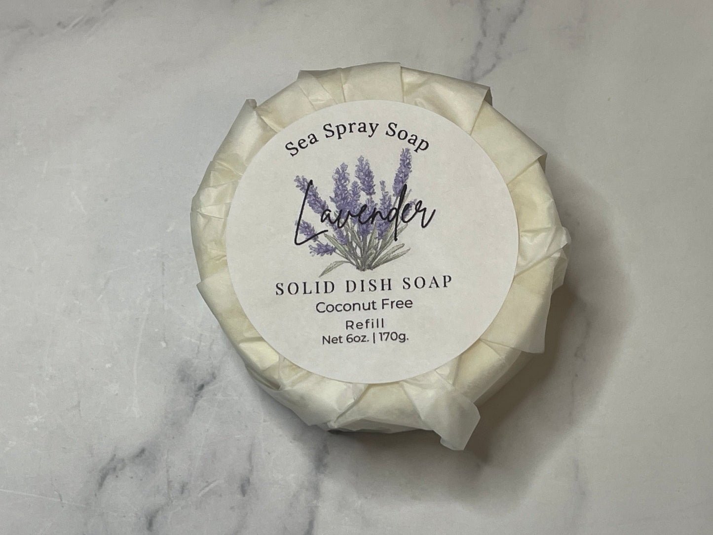 Coconut - Free Solid Dish Soap Bar Refill - 6 oz - Sea Spray Soap