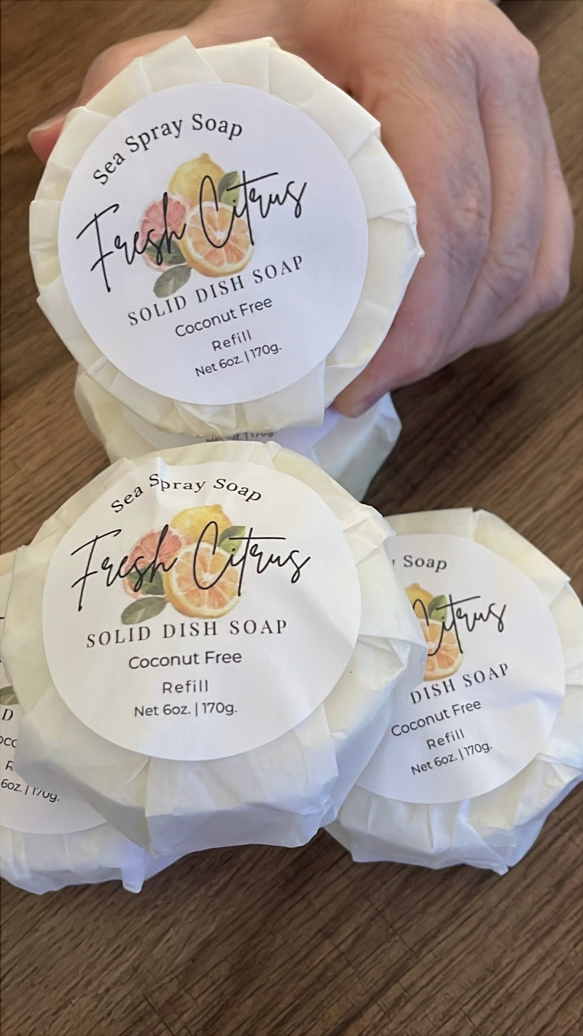 Coconut - Free Solid Dish Soap Bar Refill - 6 oz - Sea Spray Soap