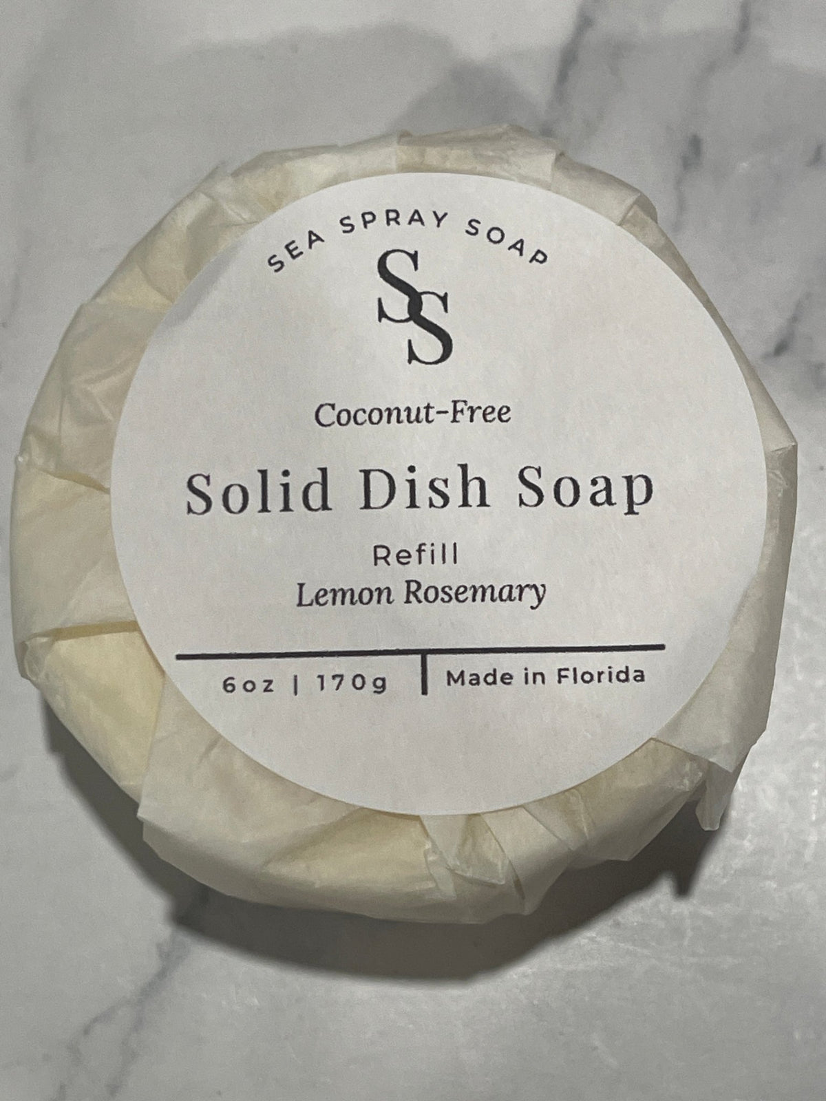 Coconut-Free Solid Dish Soap Bar Refill - 6 oz - Sea Spray Soap