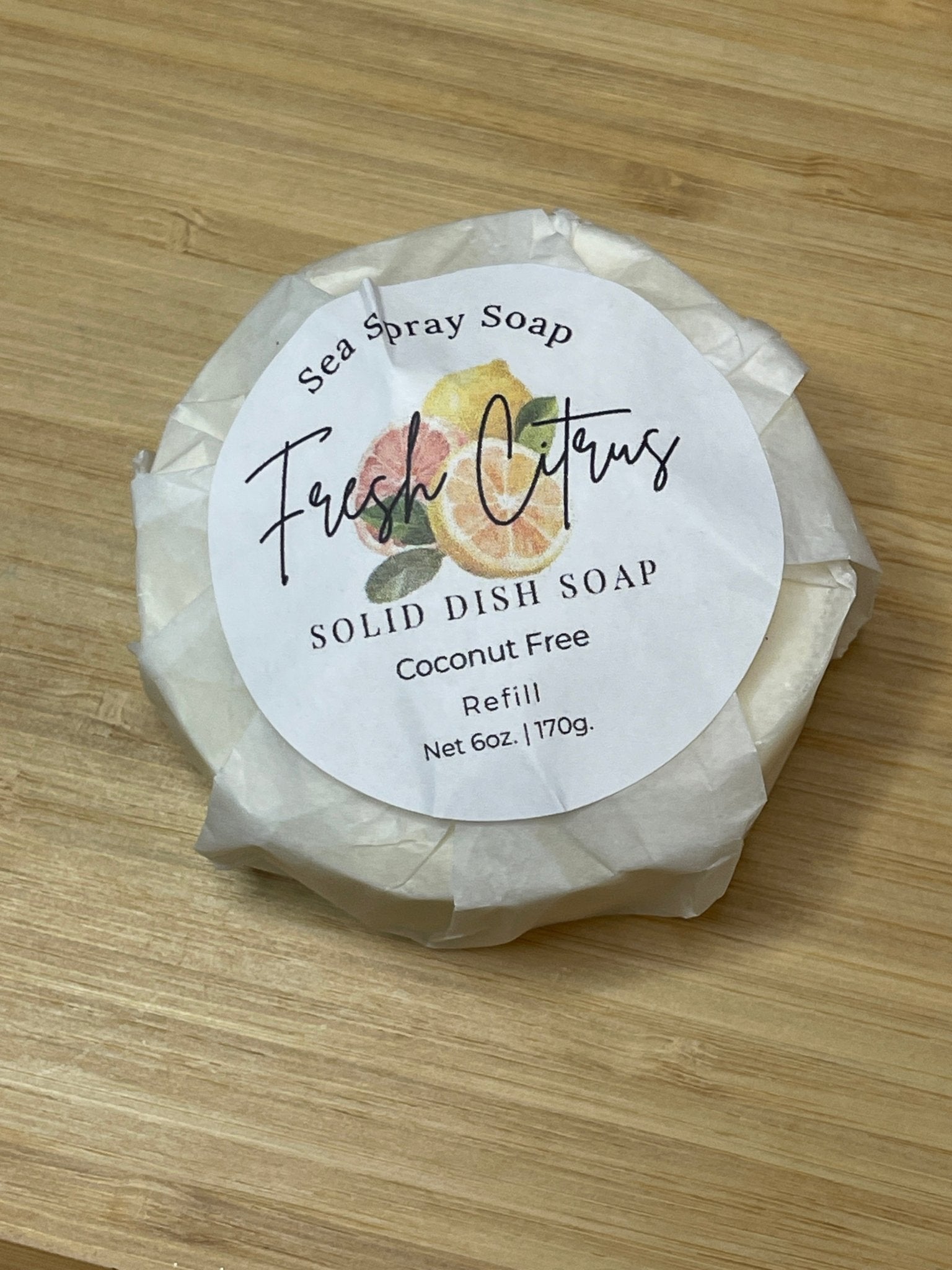 Coconut - Free Solid Dish Soap Bar Refill - 6 oz - Sea Spray Soap