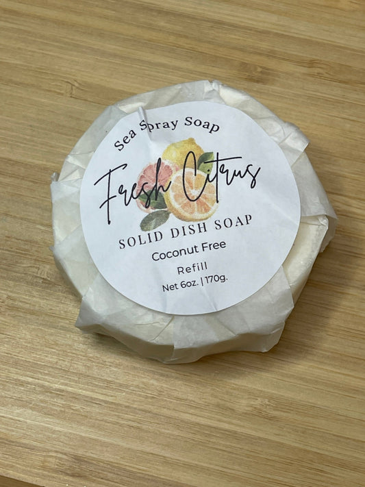 Coconut - Free Solid Dish Soap Bar Refill - 6 oz - Sea Spray Soap