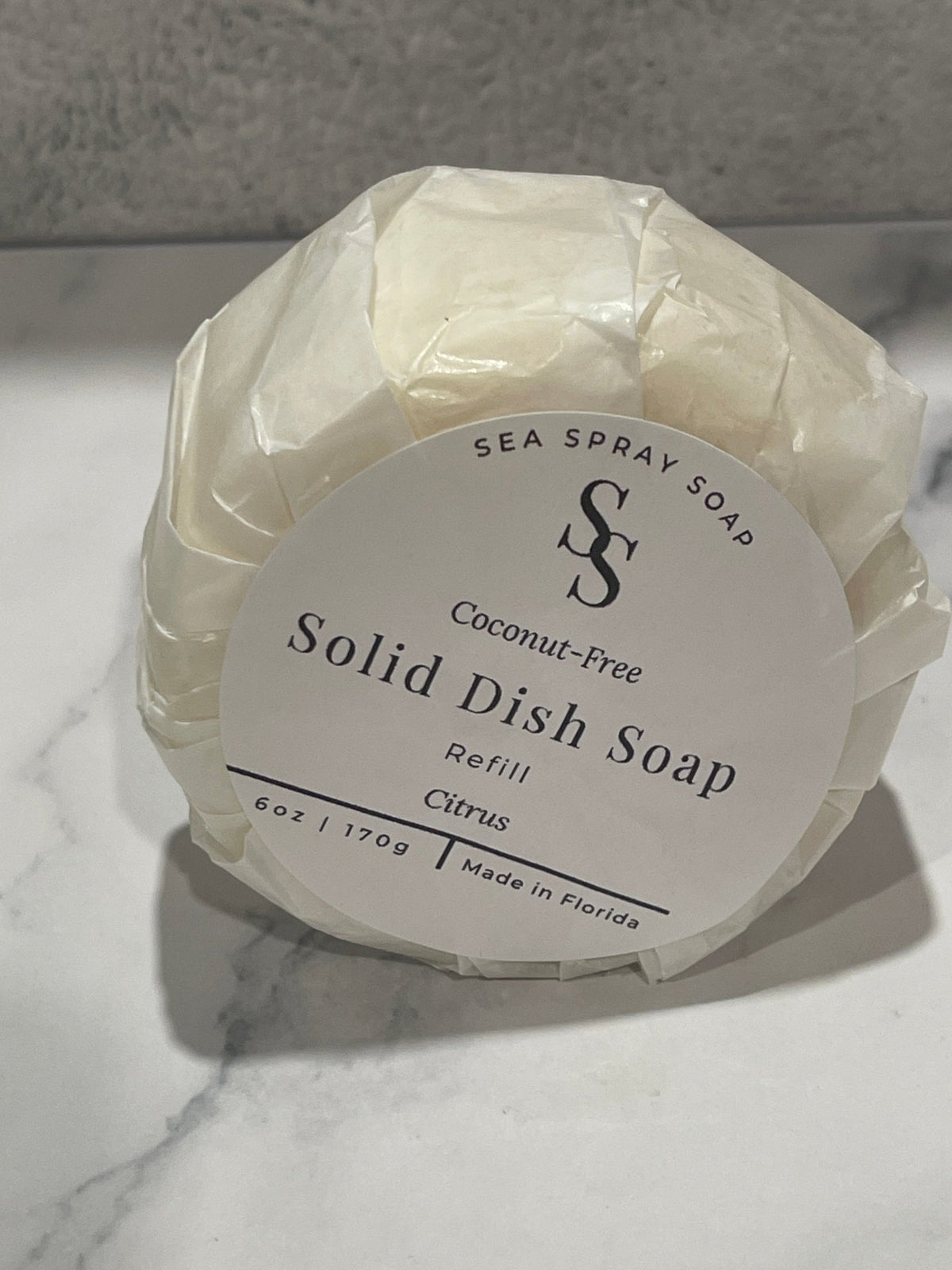 Coconut-Free Solid Dish Soap Bar Refill - 6 oz - Sea Spray Soap