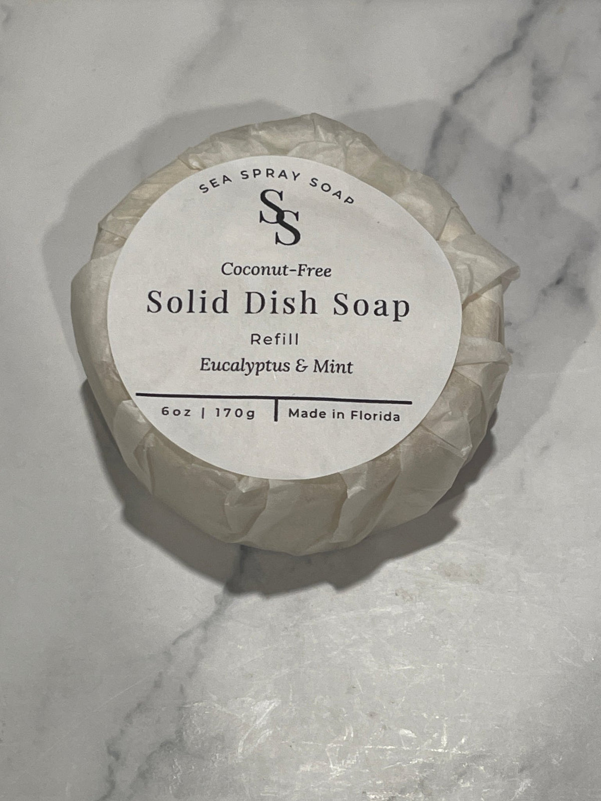 Coconut-Free Solid Dish Soap Bar Refill - 6 oz - Sea Spray Soap