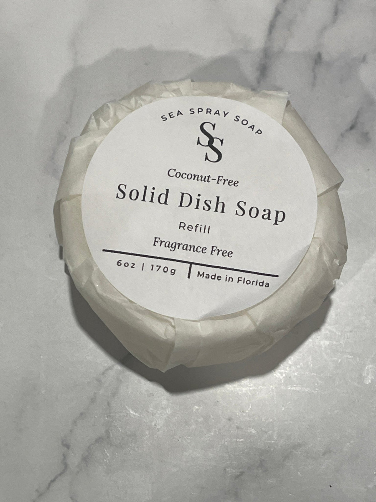 Coconut-Free Solid Dish Soap Bar Refill - 6 oz - Sea Spray Soap