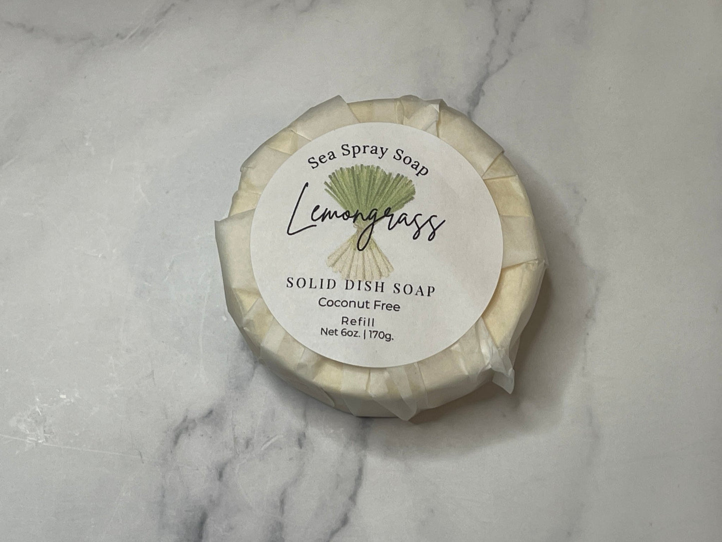 Coconut - Free Solid Dish Soap Bar Refill - 6 oz - Sea Spray Soap