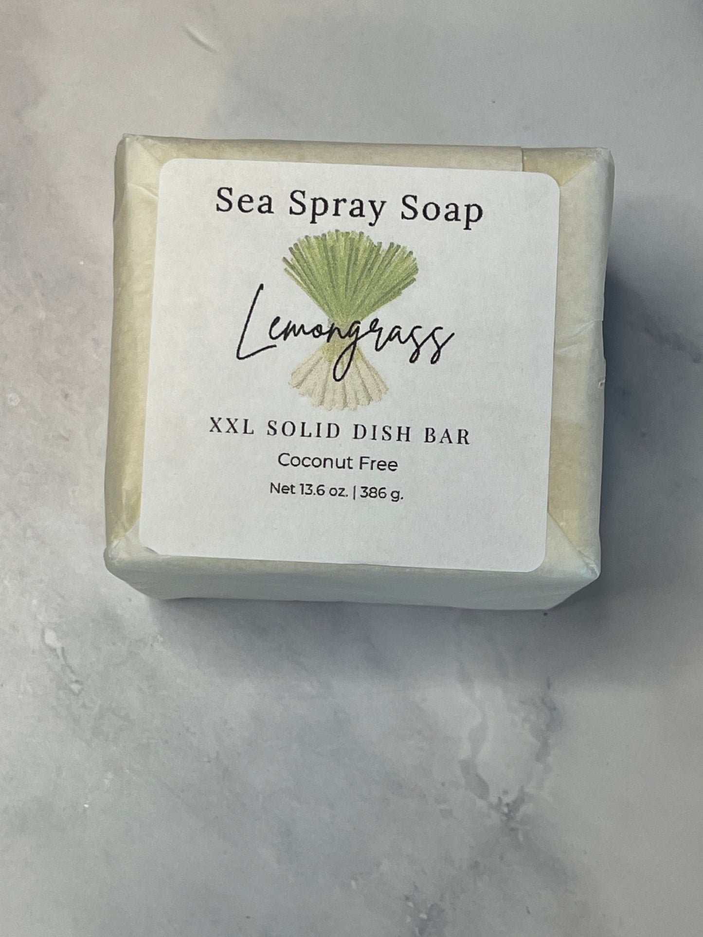Coconut - Free XXL Solid Dish Soap Bar (11.75 oz) - Sea Spray Soap