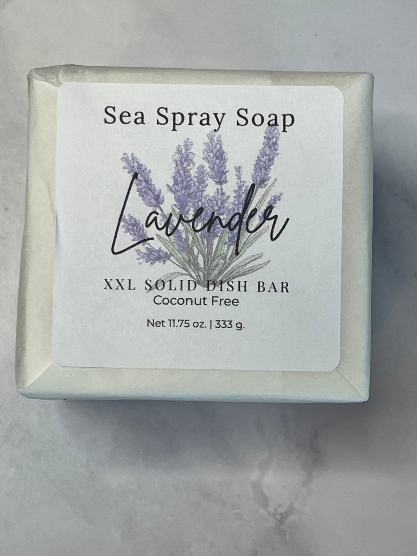 Coconut - Free XXL Solid Dish Soap Bar (11.75 oz) - Sea Spray Soap