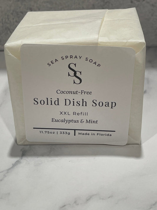 Coconut-Free XXL Solid Dish Soap Bar (11.75 oz) - Sea Spray Soap