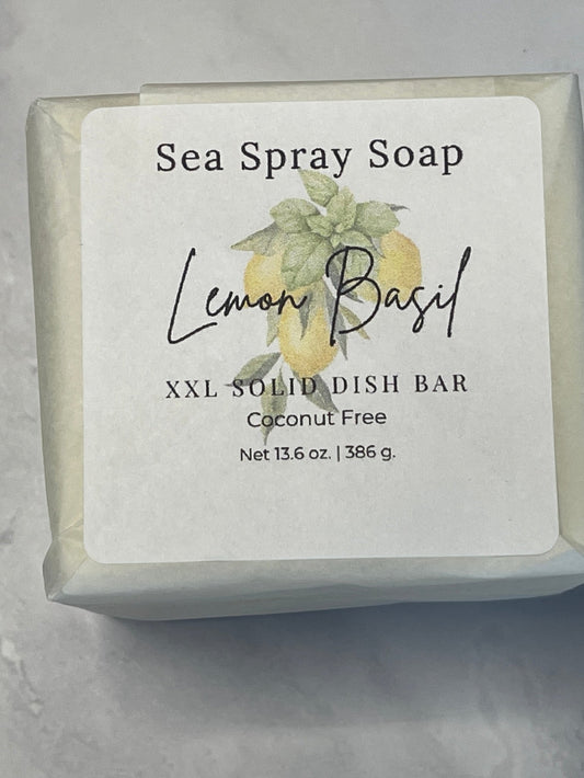 Coconut - Free XXL Solid Dish Soap Bar (11.75 oz) - Sea Spray Soap