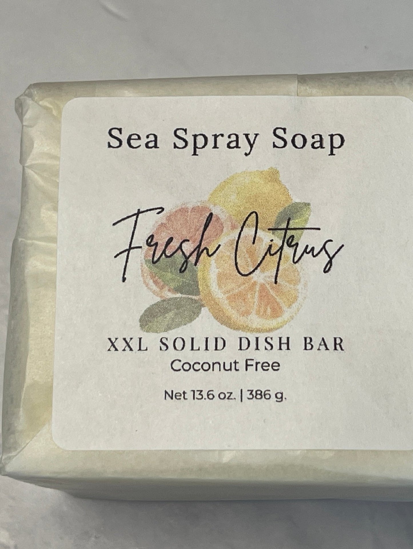 Coconut - Free XXL Solid Dish Soap Bar (11.75 oz) - Sea Spray Soap