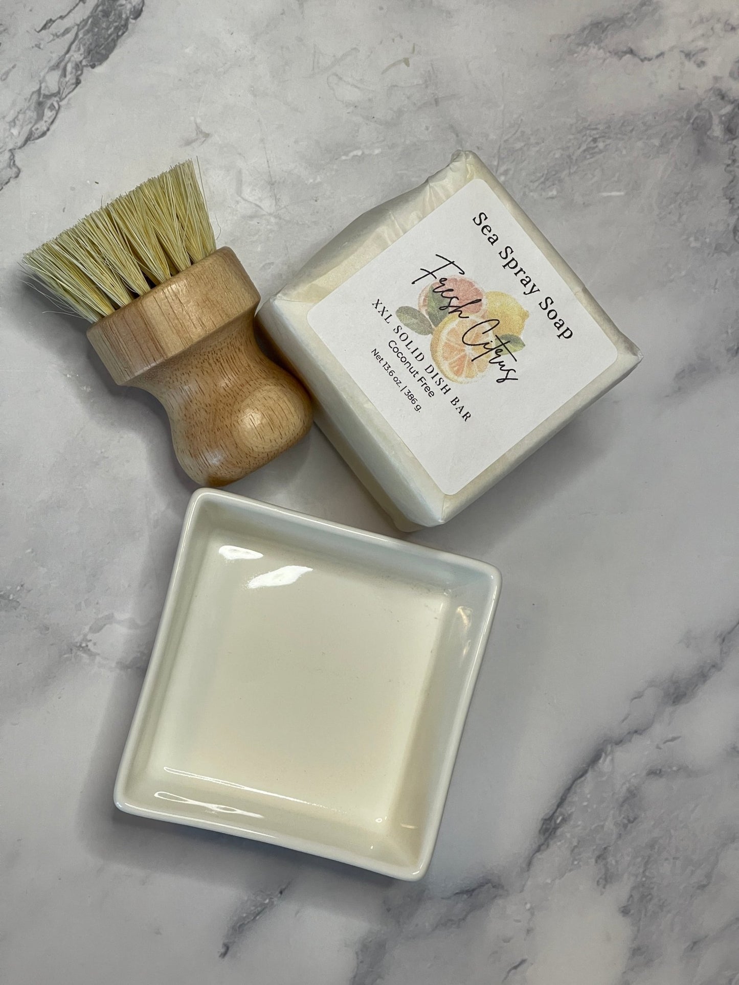 Coconut - Free XXL Solid Dish Soap Starter Set (11.75oz) - Sea Spray Soap