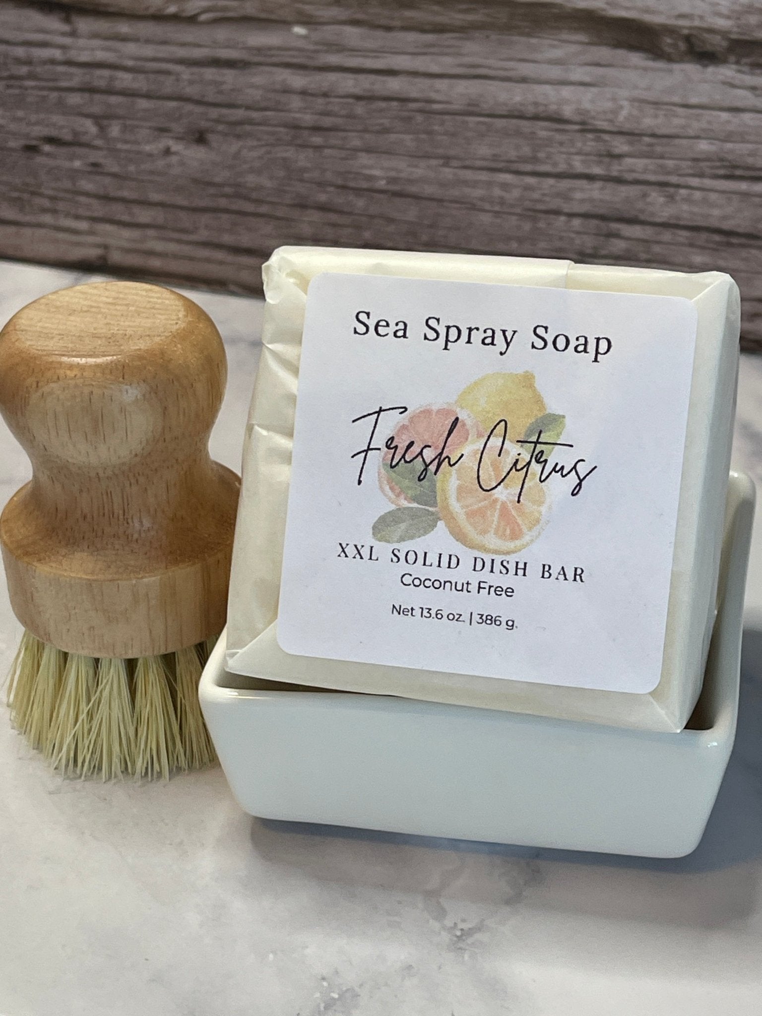 Coconut - Free XXL Solid Dish Soap Starter Set (11.75oz) - Sea Spray Soap