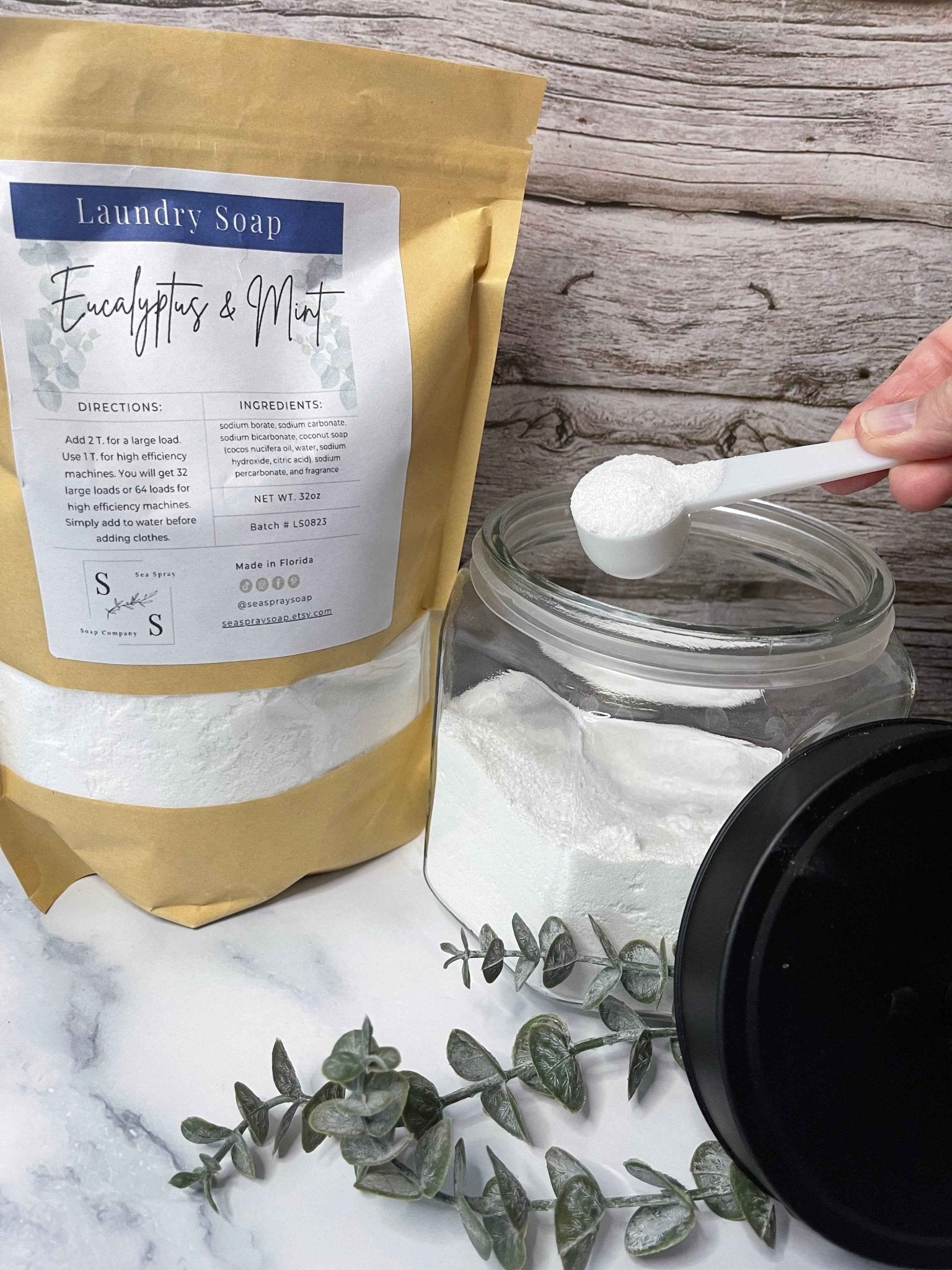 Eucalyptus & Mint Monthly Laundry Soap Subscription - Sea Spray Soap