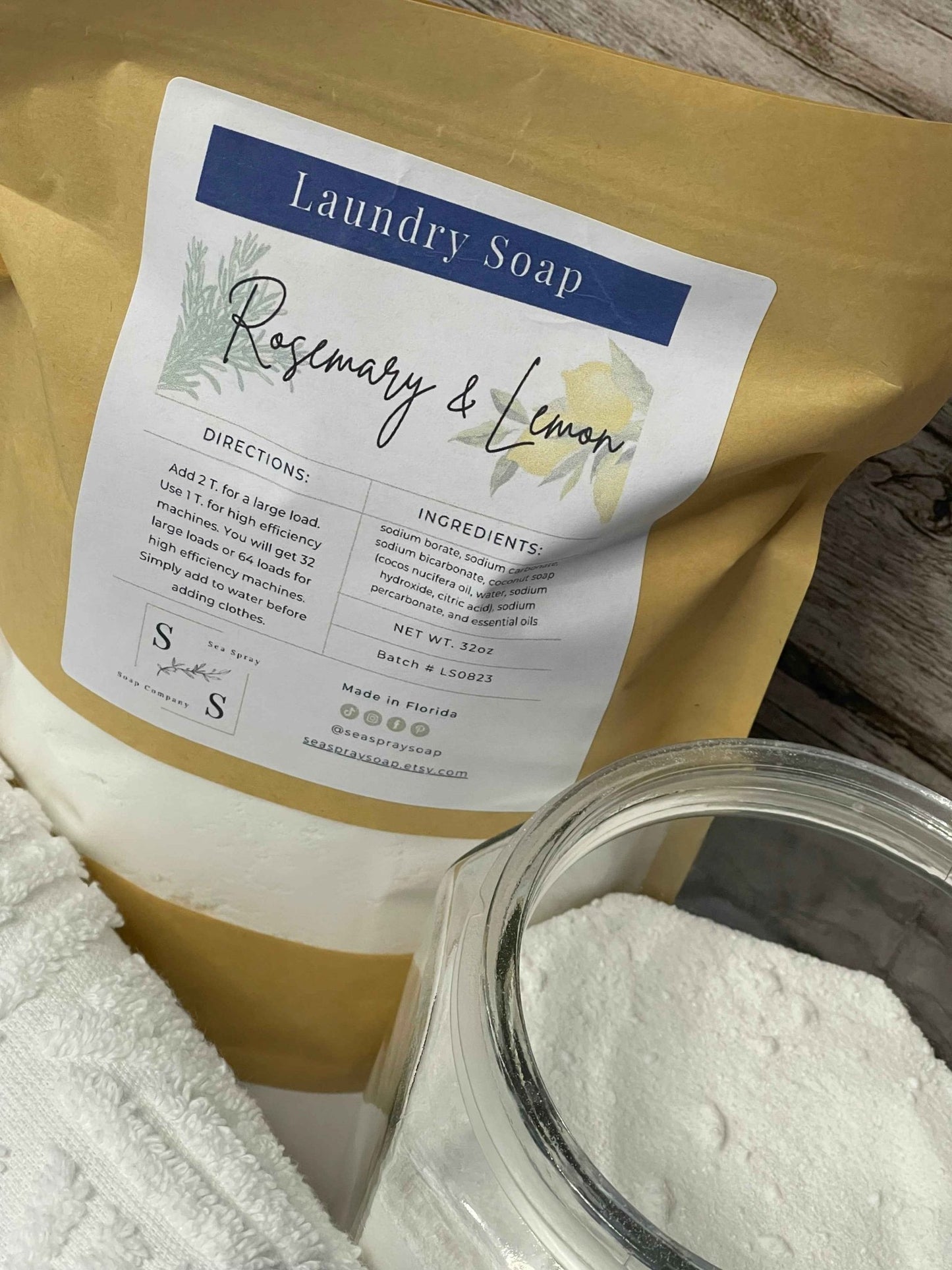 Lemon Rosemary Monthly Laundry Soap Subscription - Sea Spray Soap