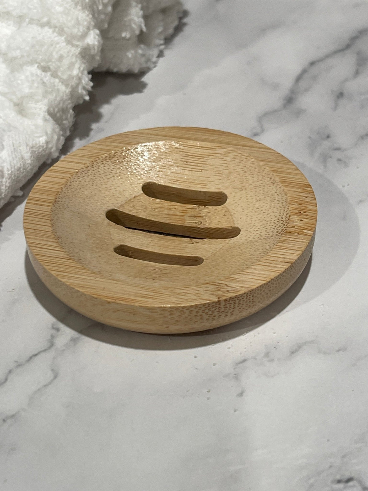 Round Bamboo Shower Steamer Tray - Sea Spray Soap