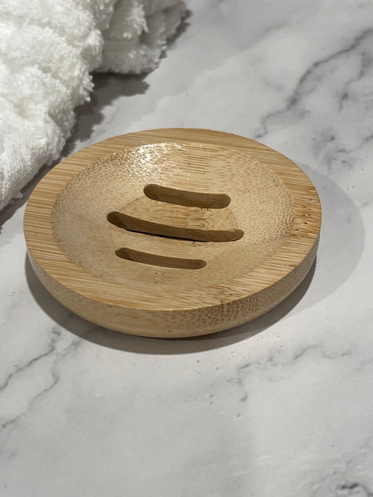 Round Bamboo Shower Steamer Tray - Sea Spray Soap