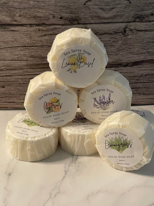 Solid Dish Soap Bar Refill - 6 oz - Sea Spray Soap