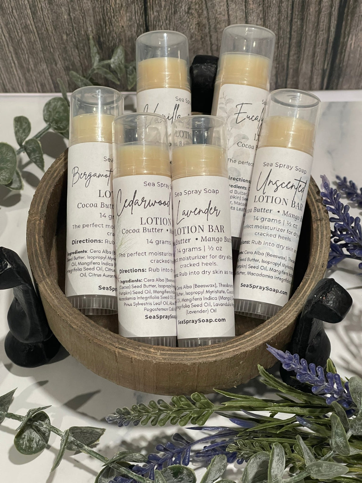 Solid Lotion Bar: Tin or Twist-Up Stick - Sea Spray Soap