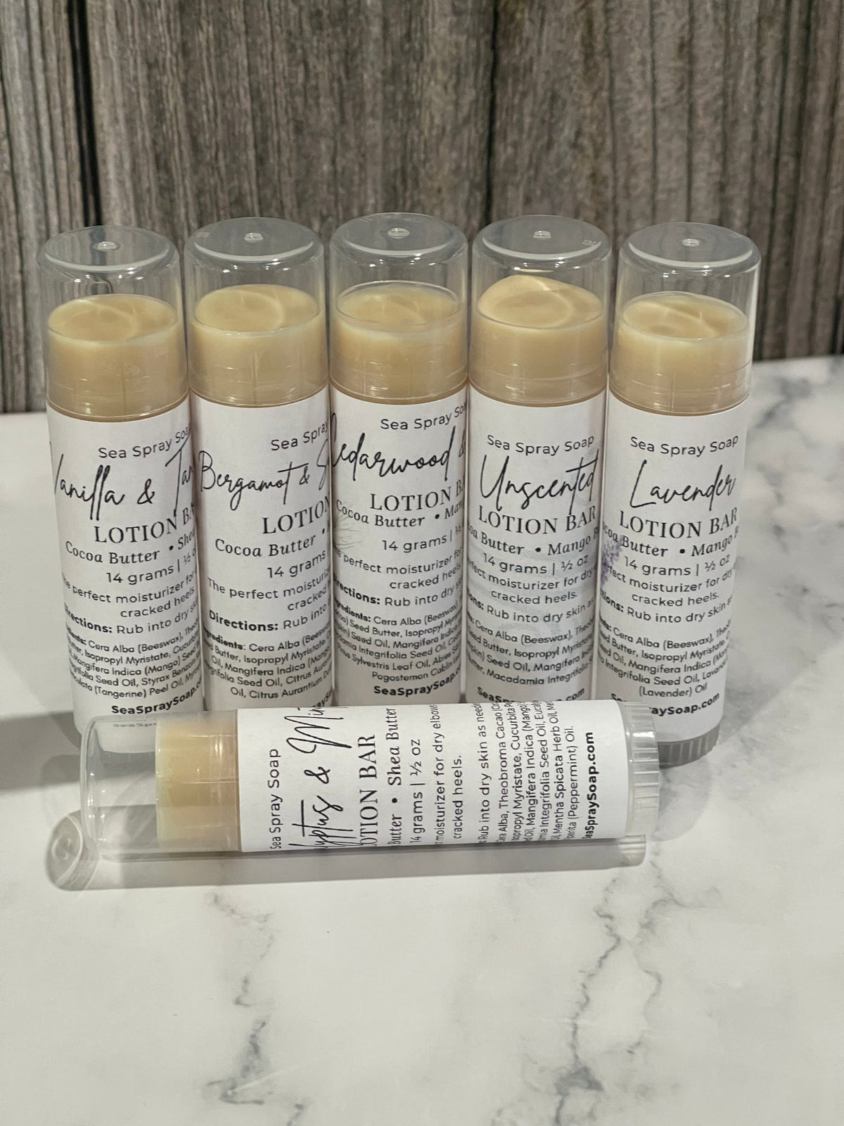 Solid Lotion Bar: Tin or Twist-Up Stick - Sea Spray Soap