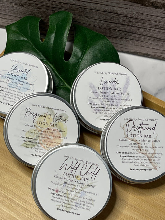 Solid Lotion Bars + Tin - Sea Spray Soap