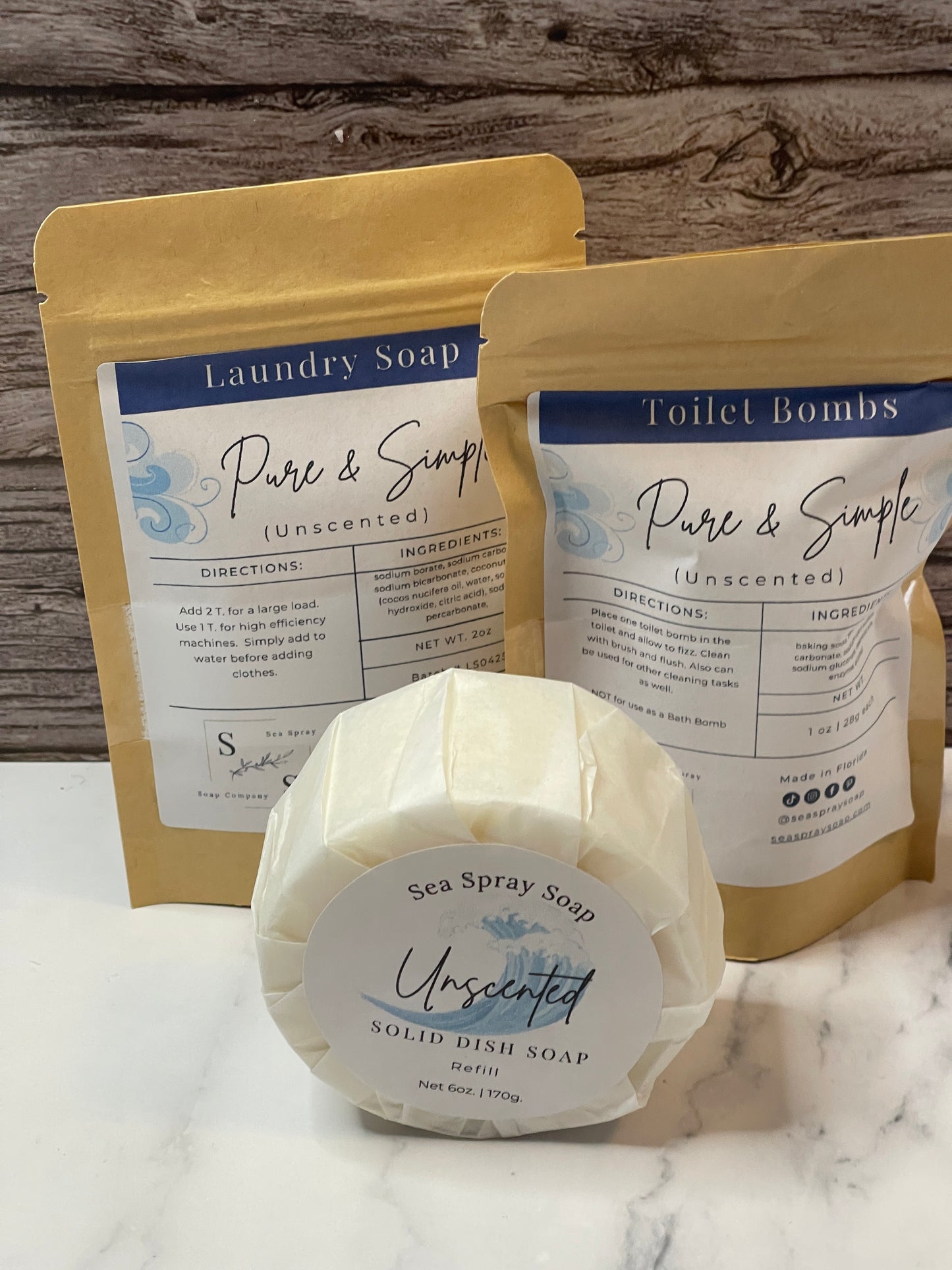 Zero Waste Cleaning Bundle, toilet bombs, laundry soap, solid dish soap